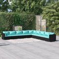 thumbnail image 1 of vidaXL 9 Piece Patio Lounge Set with Cushions Poly Rattan Black, 1 of 5