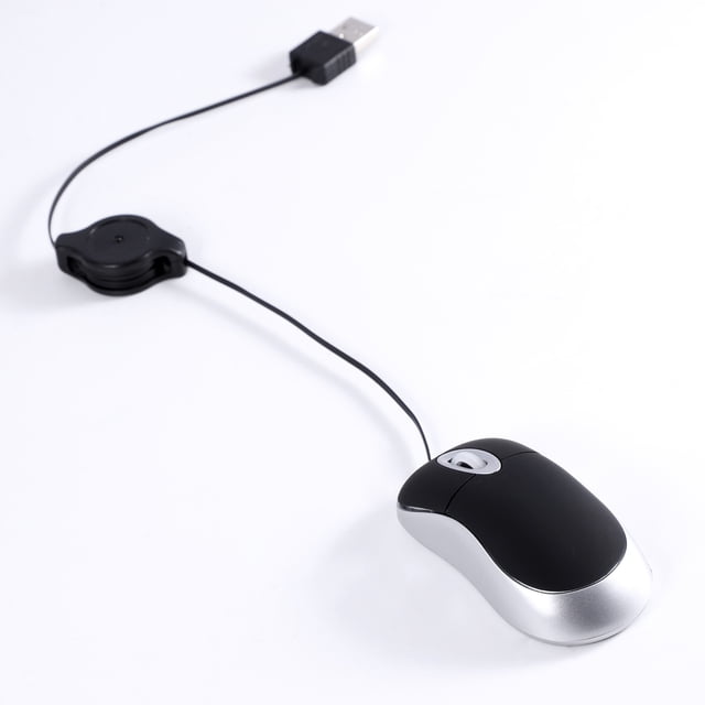 Lovely Mini Wired Mouse Retractable USB Cable wired mouse; optical Ergonomic Office Computer PC Laptop Gaming Mice