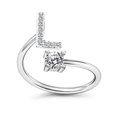 thumbnail image 1 of ruzhgo Bague Initiale pour Femmes Filles Bagues Alphabet en Alliage Argent Bagues Initiales Incrustées de Cristal Réglables Cadeau Type1 Type17, 1 of 6