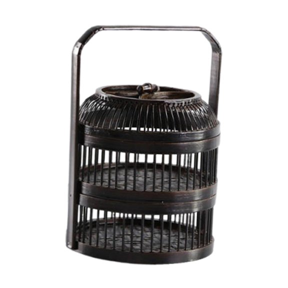 Lipstore Boîte de Rangement en Bambou à Double Couches Rustique avec Couvercle Organisateur de Thé pour Fête Quotidien S
