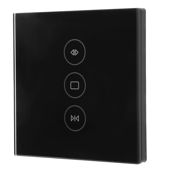 Panneau Tactile de Rideau, Prise UE 110-240V Fonction de Minuterie Télécommande via Application Interrupteur de Rideau Wi-Fi pour Appartement pour Tuya Blanc,Noir