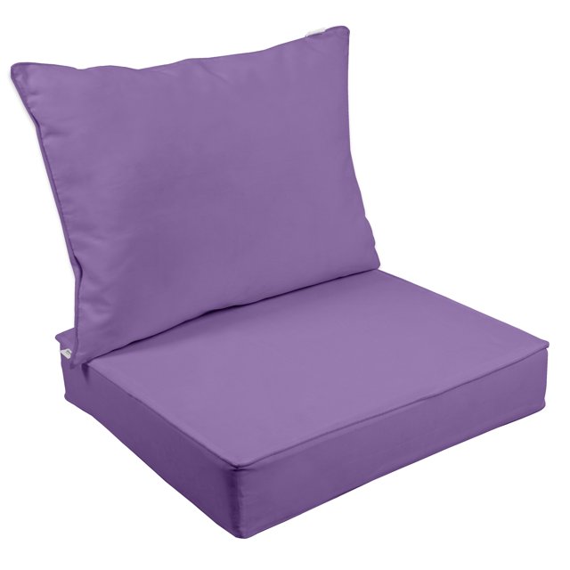 Vargottam Outdoor Deep Seat Patio Cushions Set 2pcs Seat Set All Weather Replacement Cushion Patio Seat And Back Cushion Set 25"x25"x5" Inches-Lavender