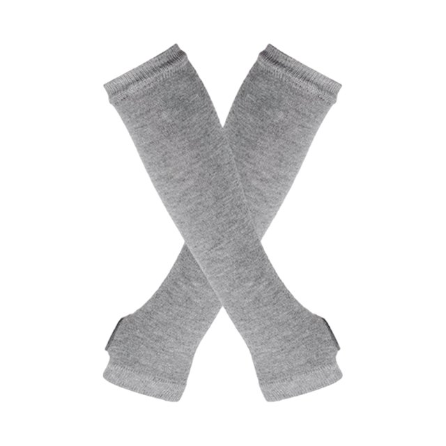 ZheElen Stand Out With Thick Thighs Long Socks And Gloves Set Made With Polyester And Highly Elastic light gray 1Set