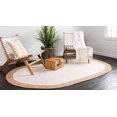 thumbnail image 2 of Indian Handmade Braided Inner White Natural Jute Area Rug, Home Décor Rug, Jute Rug for Bedroom, Dining Room, living room, Doormat Rug Size - 2' x 3' Oval (60 cm x 90 cm), 2 of 5