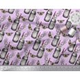 thumbnail image 3 of Soimoi Purple Polyester Crepe Fabric Insect,Lavender & Vintage Bottle Decor Fabric Printed BTY 42 Inch Wide, 3 of 3