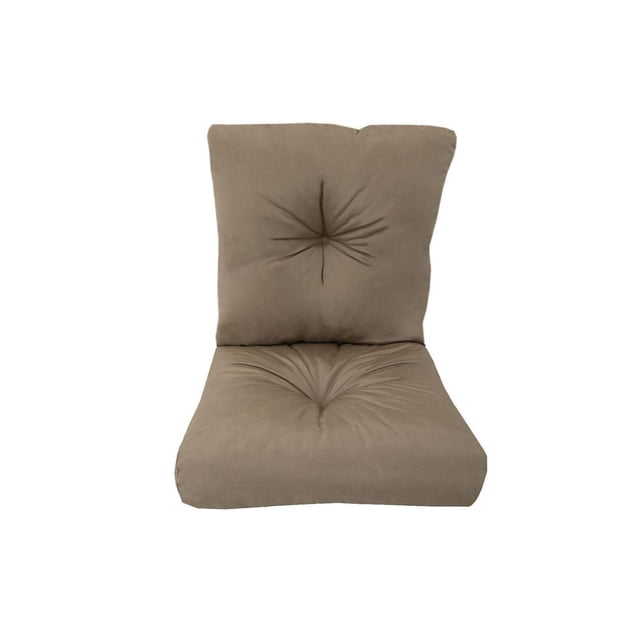 Coussin d'Assise Profond - 48 x 24 x 5 Pouces en taupe, Fait de 100 % polyester avec Résistance à l'Eau et 500 Heures UV, Doté de Deux Coussins Capitonnés Connectés Conçus pour les Chaises de patio Extérieures Ou les Ensembles de sofa, Convient Aussi pour Améliorer le Confort dans les Grands Espaces d'Assise Extérieurs.