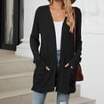thumbnail image 2 of Yuyuzo Cardigan for Women 2024 Fall Ribbed Knit Sweater Open Front Long Sleeve Outwear with Pockets, 2 of 6