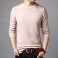 thumbnail image 1 of OmicGot Men's Sweaters Pure Color Slim Young Sweater Round Collar Big Size Pullover for Man Tops Thin Sweater, 1 of 7
