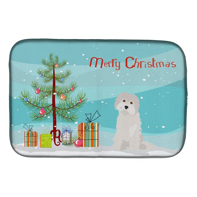 Carolines Treasures CK3501DDM Maltese No.2 Christmas Tree Dish Drying Mat