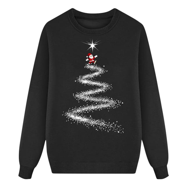 T-Shirt Décontracté pour Femme à Manches Longues Imprimé, Col Rond, Coupe Ample, Chandail Sans Capuche