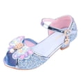 thumbnail image 1 of MIASHUI Chaussures de Fille Robe Chaussures de Princesse Mary Jane Talons Bas Paillettes Fête Mariage Chaussures, Bleu, 5-5,5 Ans, 1 of 3