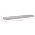 thumbnail image 4 of vidaXL Floating Wall Shelf Concrete Grey 90x23.5x3.8 cm MDF, 4 of 4