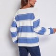 thumbnail image 4 of Dvkptbk Chandails pour Femmes Col Rond Rayé Chandail Récréatif Tricoté Manches Longues Hauts Vêtements en Liquidation, 4 of 9