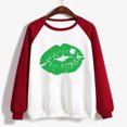 thumbnail image 4 of QIPOPIQ Chemises à Manches Longues pour Femmes Col Rond T-Shirts de la Saint-Patrick T-Shirts Amples pour Dames Imprimé Trèfle T-Shirt Vert Chanceux Haut T-Shirt Col Rond Chemises de Vacances de la Saint-Patrick Offres, 4 of 4