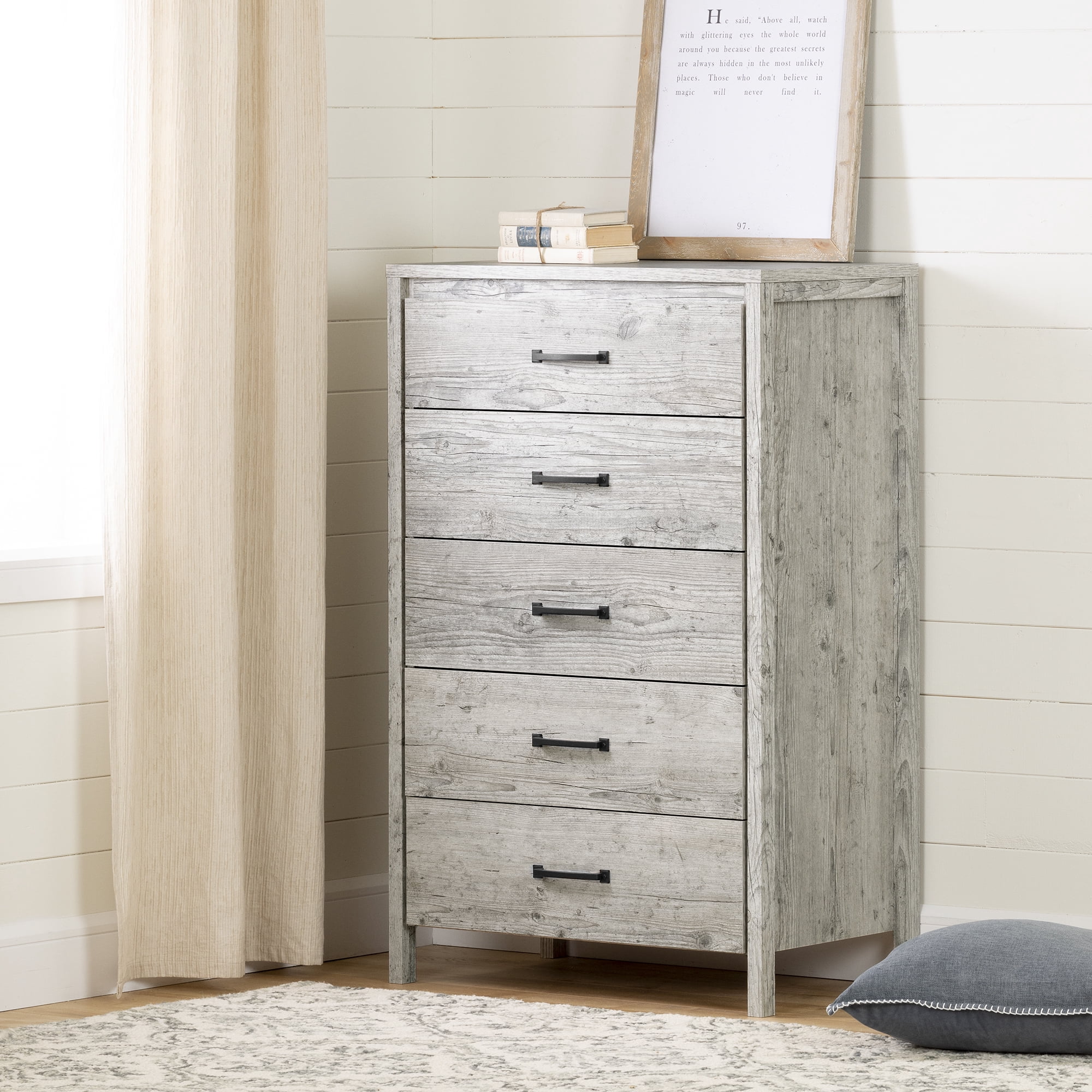 South Shore Gravity 5-Drawer Chest for Adult, in Seaside Pine