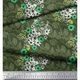 thumbnail image 3 of Soimoi Tissu Popeline de Coton à Carreaux, Feuilles & Cosmos Imprimé Floral 1 Yard 56 Pouces de Large, 3 of 3
