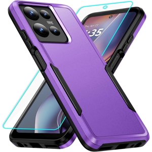 HCTian pour Motorola Moto G 2025 Boîtier avec protection de l'écran: Heavy Duty Protective Shockproof et Scratch Proof Cell Telephone pour Moto G 5G 2025