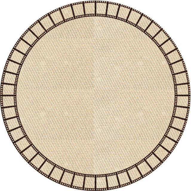 Ahgly Company Tapis Rond Lavable en Machine Intérieur Transitionnel Pérun Brun, 3 Pieds Rond