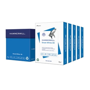 Hammermill Printer Paper Great White 30% Recycled Paper 8.5 x 11 - 5 Ream (2 500 Sheets) - 92 Bright Made in the USA