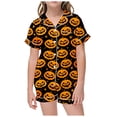 thumbnail image 1 of WEAIXIMIUNG Children's Leisure Printed Button Collar Short Sleeved Top Shorts Pajama Set 6-7 Years, 1 of 4