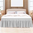 thumbnail image 2 of PiccoCasa Polyester Brushed Bed Skirt with Elastic Dust Ruffles 16" Drop, Queen Light Gray, 2 of 9