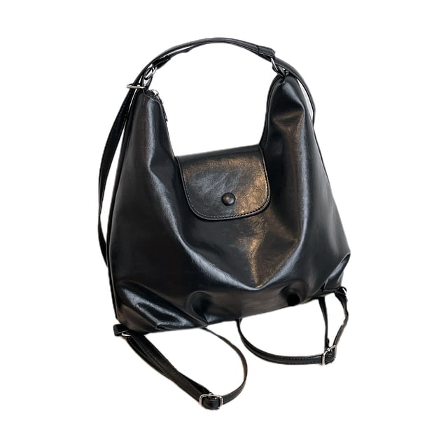 Women's Multi Functional Large Leather Shoulder Bag | Large Capacity Crossbody Backpack Purse, Versatile Convertible Design, 11.8"x9.8"x4.7", 2 Colors, Lightweight, Everyday Commute & Travel