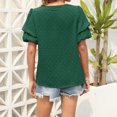 thumbnail image 4 of FAIWAD Women's V Neck Ruffle Tops Summer Flowy Short Sleeves Blouse Loose Casual Dressy Work Tops, 4 of 4
