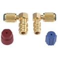 thumbnail image 1 of R12 to R134 a High/Low AC Fitting Port Retrofit Conversion Adapter, Quick Coupler Valve A/C 90 degree Fitting, 1 of 8
