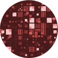 thumbnail image 1 of Ahgly Tapis Rond Lavable en Machine Intérieur Transitionnel Rouge Châtaigne, 4 Pieds Rond, 1 of 7