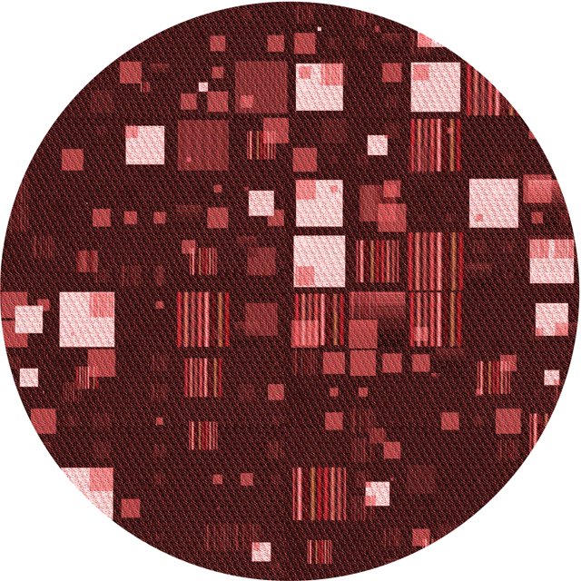 Ahgly Tapis Rond Lavable en Machine Intérieur Transitionnel Rouge Châtaigne, 4 Pieds Rond