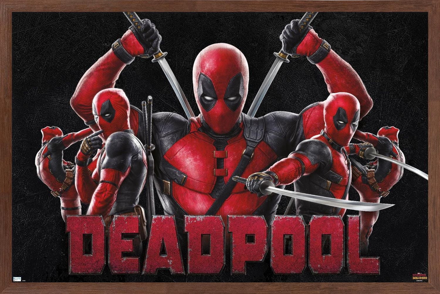 Marvel Deadpool & Wolverine - Deadpool Wall Poster, 14.725" x 22.375" Framed