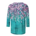 thumbnail image 5 of QIPOPIQ Hauts d'Été pour Femmes 2024, T-Shirts Décontractés à Manches 3/4 Col Rond Tendance Amples Basiques pour Sortir Blouses Fluides Liquidation, 5 of 5