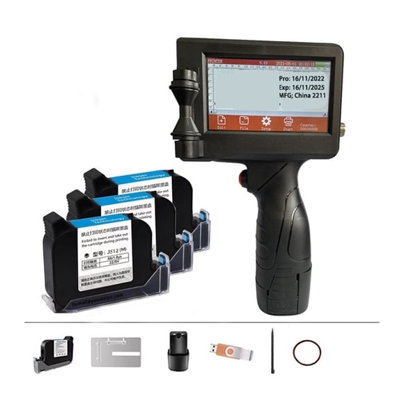 Smart Handheld Printer, Number Sign QR Code Label Plastic Carton Printer, Portable Thermal Inkjet Printer ,Multi-Format Printing