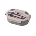 thumbnail image 2 of EGNMCR Kitchen Gadgets, Large Capacity Double Layer Compartment Lunch Box Fashionable Oval Lunch Box Portable Heatable Lunch Box Compartments No Odor Easy To Clean Plastics Bento Boxes, 2 of 9