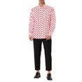 thumbnail image 2 of INSPIRE CHIC Men's Shirt Polka Dots Pattern Point Collar Long Sleeve Button Down Shirt 46 Pink, 2 of 6