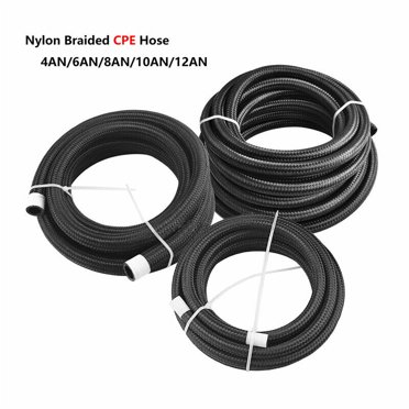 Tuyau de Carburant Ligne de Gaz AN4-AN6-AN8-AN10-AN12 Nylon/acier Inoxydable Tressé Noir