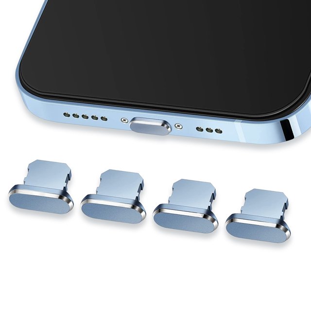 fastboy 4Pcs Phone Charger Port Dustproof Plug Metal Stopper Caps Multi-functional Parts Accessories Household Company Holiday Plane