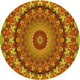 thumbnail image 1 of Ahgly Company Tapis d'Intérieur Ronds Transitionnels Jaunes Lavables à la Machine, 3 Pieds Rond, 1 of 7