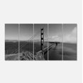 thumbnail image 2 of Golden Gate Bridge in Gray Panorama - Sea Bridge Canvas Art Print, 2 of 3