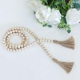 thumbnail image 2 of Labymos 3Pcs/Set Wooden Beaded Garland with Tassel Rustic Look Farmhouse Style Wall Tray Decoration, 2 of 6