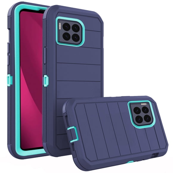 Asuwish Phone Case for T-Mobile Revvl 7 Pro 5G Hybrid Rugged Shockproof Hard Protective Drop Proof Full Body Heavy Duty Mobile Cell Cover Tmobile T Mobile Revel Tmo Revell Rebel Women Men Blue