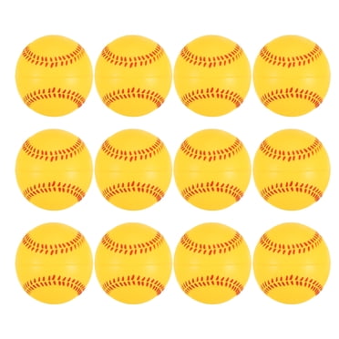 Baseball de 9 Pouces en Mousse Souple, Baseball d'Entraînement en Vrac, Baseball Non Marqué pour Jeunes, Jaune, Lot de 12