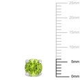 thumbnail image 3 of Miabella Peridot Solitaire Stud Earrings in Sterling Silver, 3 of 3