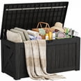 thumbnail image 1 of Homall 120 Gallon Outdoor Patio Box Deck Plastic Resin Storage Box Backyard, Dark Brown, 1 of 8