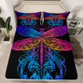 thumbnail image 2 of Erosebridal Hippie Dragonfly Bed Sheets Queen, Colorful Gradient Animal Bedding Queen Size 4pcs, 2 of 7