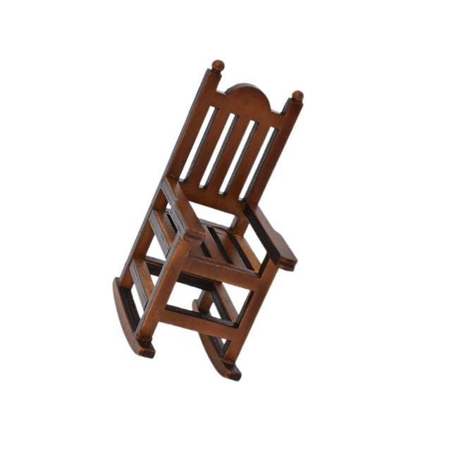 serony 1/12 Scale Mini Dollhouse Rocking Chair Wood Delicate Accessories Kids Gift