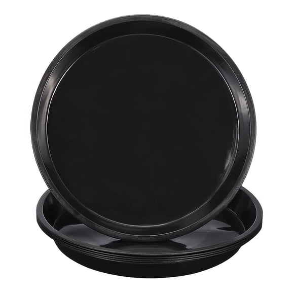 Unique Bargains 23 Inch Plastic Plant Saucer Plant Tray for Pots Round Plant Dish Plant Drip Trays for Indoor Outdoor, Black 6 Pack