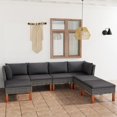 thumbnail image 1 of vidaXL 7 Piece Garden Lounge Set with Cushions Poly Rattan Grey, 1 of 4