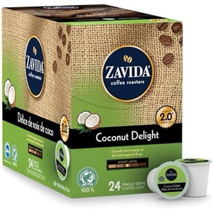 Zavida Coconut Delight Capsule de café à service unique, compatible avec les brasseurs K-Cup Keurig, 24-Count