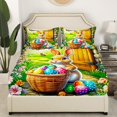 thumbnail image 3 of Erosebridal Easter Rabbit Full Sheet Sets,Floral Eggs Bedding Full Size,Festival Room Decorative,Lightweight,4-Piece, 3 of 7